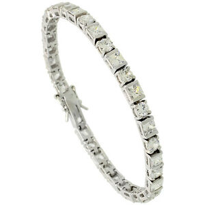 【貨物輸送無料】宝飾品・佩び物 スターリングシルバーテニスブレスレットラウンドスクエア7  argento sterling braccialetto tennis w 11 コンピュータ断層撮影法 alternando rotondo quadrato