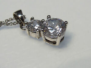 【貨物輸送無料】宝飾品・佩び物 ダブルダイモンドシルバーペンダントチェーンネックレスbella amp; dainty doppio cz daimond 925 argento ciondolo collana catena amp;