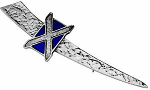 【貨物輸送無料】宝飾品・佩び物 キルトパラジウムサンアンドレアクローチェメッキkilt pin placcato palladio con trama di sant andrea croce 95粍