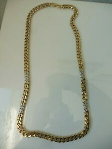 【貨物輸送無料】宝飾品・佩び物 ネックレスチェーンタンクグラムbella, massiccia collana, carri armati catena dorato, 84,5糎, 158,7 grammi