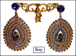 【送料無料】ジュエリー・アクセサリー イタリアハイファッションイタリアストラスイヤリングgrande italiano alta moda firmato saki italy mano saldati strass orecchini