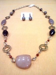 【貨物輸送無料】宝飾品・佩び物 ネックレスイヤリングビジューメタルcollana  orecchini talismano bijoux metallo con elementi colorati