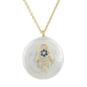 【貨物輸送無料】宝飾品・佩び物 ラテリタパールハンドファティマファティママロッキオネックレスゴールドスターリングシルバーlatelita pearl mano fatima fatima collana malocchio oro 925 argento sterling