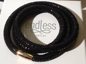 【送料無料】ジュエリー・アクセサリー エンドレスロペスブラックトリプルストランドブレスレットイエローバックル￡endless jlopez 60 cm nero rettili bracciale triplo strand giallo fibbia rrp ￡ 80