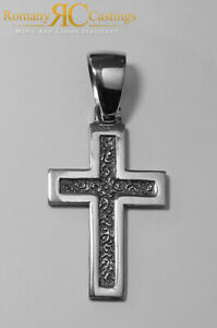 【貨物輸送無料】宝飾品・佩び物 スターリングソリッドクロスパターンスタンプシルバー925 swirl con motivo croce solido sterling timbrato 925 argento 29g 78 x 36 粍