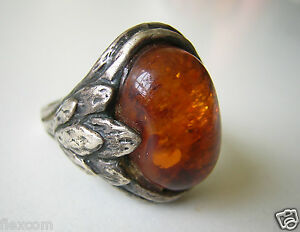 【貨物輸送無料】宝飾品・佩び物 アンバーハニーシルバーリングアンバーmassiccia 835 anello argento con miele ambra 10,2 g19,3 粍 ambra