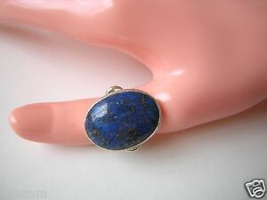 【貨物輸送無料】宝飾品・佩び物 ラピスラズリリングmassiccia 925 anello argento con grande lapislazzuli 9,3 g  rg 56