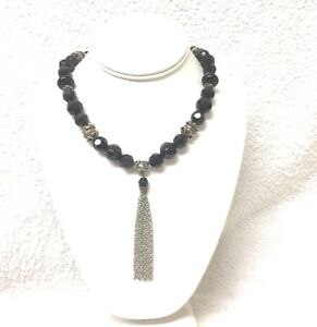【貨物輸送無料】宝飾品・付属品 ジュエリーマニュクブラックグラスビーズネックレスシューズ