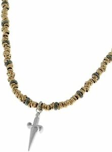 【貨物輸送無料】宝飾品・付属品 チェーザレパシオッティシルバーメンズネックレスcollana 地方検事 uomo インチ argento cesare paciotti jpcl0427g con anellini dorati