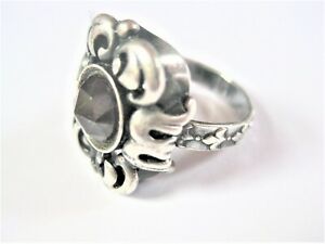 【貨物輸送無料】宝飾品・付属品 ガーネットシルバーリングantico anello argento 835 con granato, 7,45 g