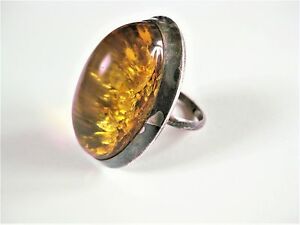 【貨物輸送無料】宝飾品・付属品 シルバーリングアンバーxxl anello argento 925 con ambra