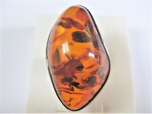 【貨物輸送無料】宝飾品・付属品 シルバーリングアンバーanello vero argento con ambra, 15,6 g
