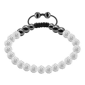 【貨物輸送無料】宝飾品・付属品 クリスタルマグネタイトトレゾルパリブレスレットtresor paris braccialetto con bianco frizzante cristallo amp; magnetite 017726  6粍