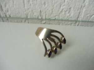 【貨物輸送無料】宝飾品・付属品 しろがね色アメジストbella, vecchio anello__925 argento __ con ametiste _