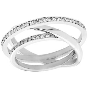 【貨物輸送無料】宝飾品・付属品 スワロフスキースパイラルシルバーリングサイズswarovski spiral anello argento taglia 58, 5095309