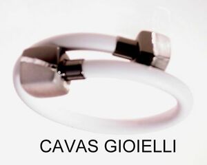 【貨物輸送無料】宝飾品・付属品 ブレスレットゴムモデルbracciale donna argento e caucciu bianco modello contrarie con apertura a molla