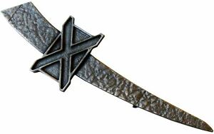 【貨物輸送無料】宝飾品・付属品 キルトメッキアンティークシルバーサンアンドレアクローチェkilt pin placcato argento anticato con trama di sant andrea croce 95 粍