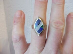 【貨物輸送無料】宝飾品・付属品 シルバーラピスマラカイトbella, vecchio anello__925 argento __ con lapis, malachite e madreperla __