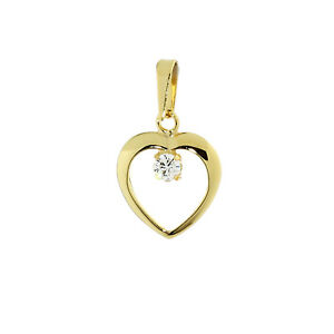 【貨物輸送無料】宝飾品・付属品 チェーンハートトレーラーイエローゴールドハートcatene cuore rimorchio 333 giallo oro cuore zirconi bianchi donna bambina 7801