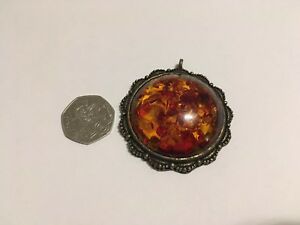 【貨物輸送無料】宝飾品・付属品 アンバーレジンメダリオンペンダントpendente medaglione resina ambra