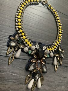 【貨物輸送無料】宝飾品・付属品 ヴィンテージビーイエロークリスタルデザインステートメントネックレス