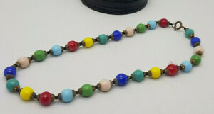 【貨物輸送無料】宝飾品・付属品 アンティークビーズロングネックレスantico multicolore perline collana lunga 14