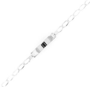 【貨物輸送無料】宝飾品・付属品 イデントブレスレットシルバースターリングident bracciale con placca incisa 925 argento sterling incl gravur 18糎 430729