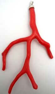 【貨物輸送無料】宝飾品・付属品 シルバーフックオリジナルサルデーニャサンゴブランチペンダントciondolo branche di corallo originale sardo con gancio インチ argento 925