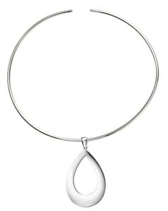 【貨物輸送無料】宝飾品・付属品 チェーンシルバープレーンオープンティアドロップペンダントelements silver plain aperto teardrop ciondolo su una catena di lunghezza 46糎