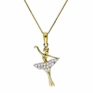 【貨物輸送無料】宝飾品・付属品 ゴールドイエロークリアクリスタルクラシカルダンサーペンダントバレリーナダンスチャームズ9コンピュータ断層撮影法 oro giallo amp; clear cz cristallo ballerina classica ciondolo ballerina 地方検事