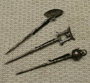 【貨物輸送無料】宝飾品・付属品 アンシエンヌエピングルオアイギーユアジアティクアンアルジェントクラベートシュヴーエクトancienne epingle ou aiguille asiatique en argent pour cravate cheveux 電気ショック
