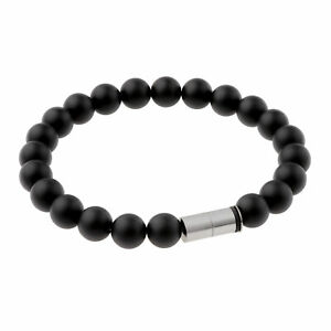 【貨物輸送無料】宝飾品・付属品 デザインステンレススチールブレスレットボールブレスレットdesign serio bracciale acciaio inox a521 con sfere onyx bracciale