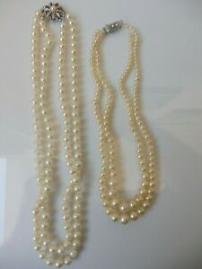 【貨物輸送無料】宝飾品・付属品 チェーンシルベルシュリーセンマタッセ2 bei, vecchi perle catene __ con 925 e 835 silberschliessen __ mai 2 matasse