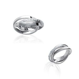 【貨物輸送無料】宝飾品・付属品 バゲアネオーアンアルジェントマッシフエジルコニウムbague 3 anneaux en argent massif et zirconium  taille 58 disponible