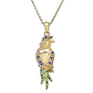 【貨物輸送無料】宝飾品・付属品 アンサンブルペンデンティフペロケプラケジルコニウムシャインロンジュールオショワensemble pendentif perroquet plaque or et zirconium  chaine  longueur au choix