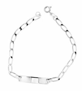【貨物輸送無料】宝飾品・付属品 イデントブレスレットシルバースターリングident bracciale con placca incisa 925 argento sterling incl gravur 19糎 426044