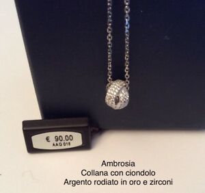 【貨物輸送無料】宝飾品・付属品 アンブロシアコンシオンドロアルジェントジルコーニネックレスambrosia aag 016 collana conciondolo argento e zirconi