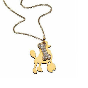 【貨物輸送無料】宝飾品・付属品 モスキーノステンレスネックレスプードルmoschino mj0027 my little puppy インチ acciaio inox oro collana cagnolino cucciolo di barboncino
