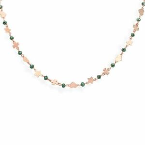 【貨物輸送無料】宝飾品・付属品 アーメンシルバーシルバーロセグリーンクローバーネックレスハートスターcollana girocollo clcqsrv amen argento rose verde quadrifoglio cuore stelle