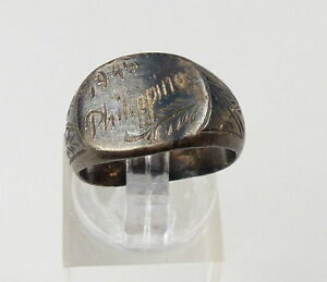 【貨物輸送無料】宝飾品・付属品 オールドミリテルリングエフトルフィリピンovecchio militarring evtl us rif filippine 1945, tgl 53  o 16,9 粍 地方検事4520