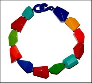 【貨物輸送無料】宝飾品・付属品 フランスデザインベログロッソマルチカラーレジンコラーナジロコロfrancese design bello grosso multicolore resina collana girocollo