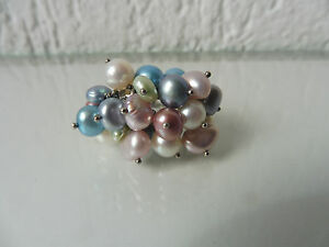 【貨物輸送無料】宝飾品・付属品 リングシルバーリッチパールトリムbella anello __ 925 argento __ con ricca , multicolore pearl trim _