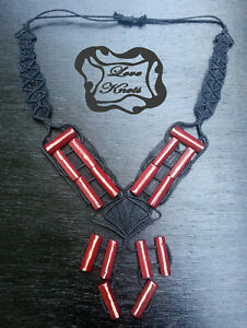 【貨物輸送無料】宝飾品・付属品 ウッドネックレスマクラメlegno e canapa dichiarazione collana, fatti a mano dedicarmi al macrame 地方検事 nodi damore