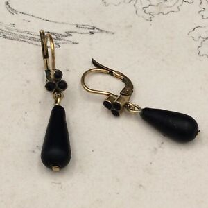 【貨物輸送無料】宝飾品・付属品 アンシエンヌブークルドオレールドルメウスプラケオペルジャイソキセムナポレオンanciennes boucles doreille dormeuses plaque or perles jais xixeme napoleon iii