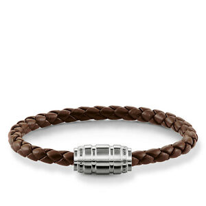 【貨物輸送無料】宝飾品・付属品 トーマスサボブラウンシルバーレザーブレスレットthomas sabo bracciale インチ pelle marroneargento ub00198232l21