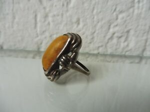 【貨物輸送無料】宝飾品・付属品 シルバークリアアンバーbella, vecchio anello__800 argento __ con chiaro ambra __