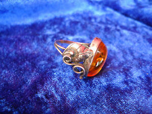 【貨物輸送無料】宝飾品・付属品 しろがね色琥珀色bella, vecchio anello__800 argento __ ambra __