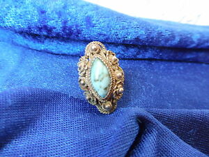 【貨物輸送無料】宝飾品・付属品 青緑色bella, vecchio anello__ argento__ con turchese __ fatto a mano __