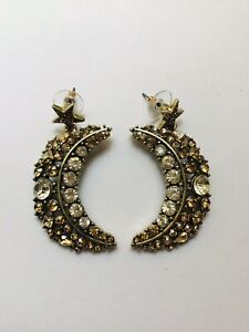 【貨物輸送無料】宝飾品・付属品 オスカーデラレンタクリスタルムーンイヤリングoscar de la renta stelle e lune di cristallo orecchini
