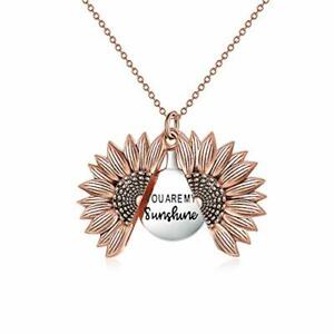 【貨物輸送無料】宝飾品・付属品 ネックレスマイサンシャインチサペンダントスターリングcollana di girasole per le donne si my sunshine incisa ciondolo 925 sterling